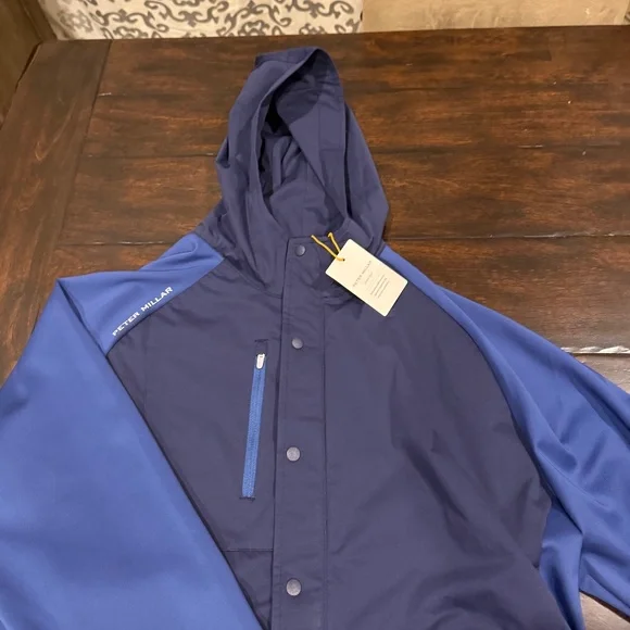 Peter Millar Men's Medium Sport Navy / Navy Weld Half-Snap Hoodie MSRP $245 - Picture 7 of 11